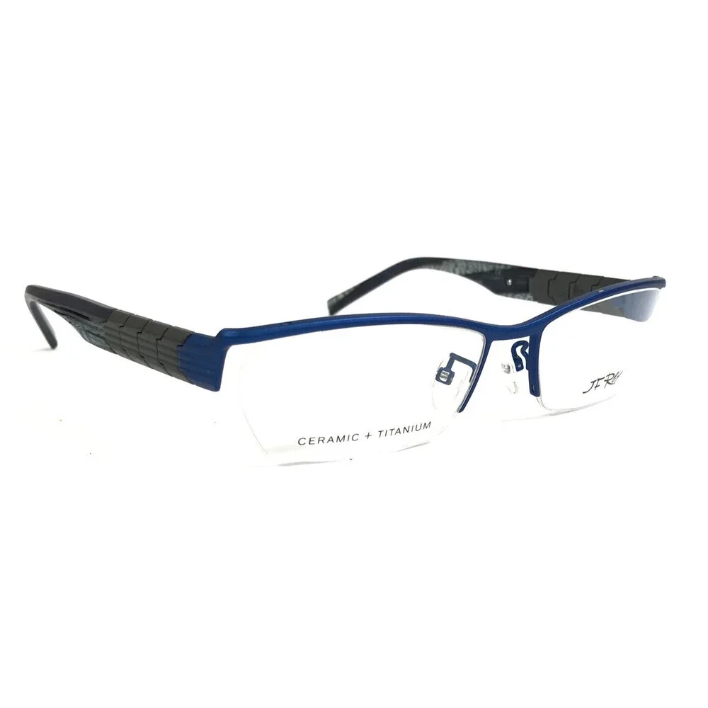 J.F. Rey Eyeglasses Frames JF2582 2222 Ceramic Titanium Matte Blue 55-16-141